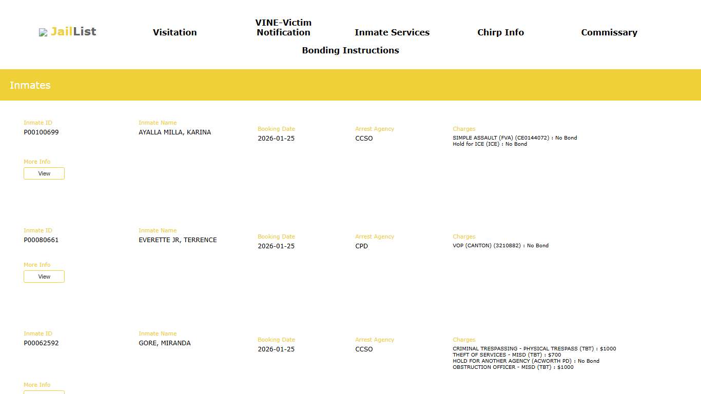 Cherokee County Inmate Search